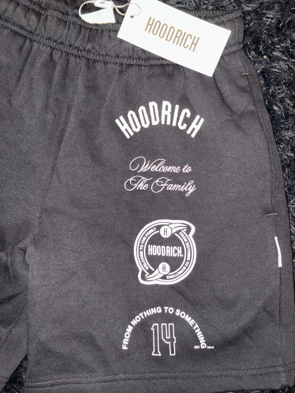 Hoodrich Match Short Logo Print Black Sweat Shorts